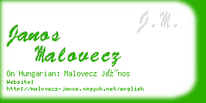 janos malovecz business card